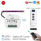 MoesHouse DIY ZigBee Smart RF433 Curtain Switch Module  for Motorized Roller Blinds Motor 2MQTT Smart Life APP Alexa Google Home