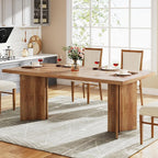 63-inch Dining Table for 4-6, Farmhouse Kitchen Table with Large Tabletop, Rectangular Eating Table for Dining Room, Living Room