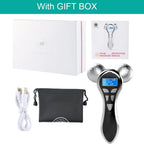 4D EMS Face Massager Roller Microcurrent Vibration Facial V Lifting Massage Devices Beauty Skin Care Tool For Neck Eye Body