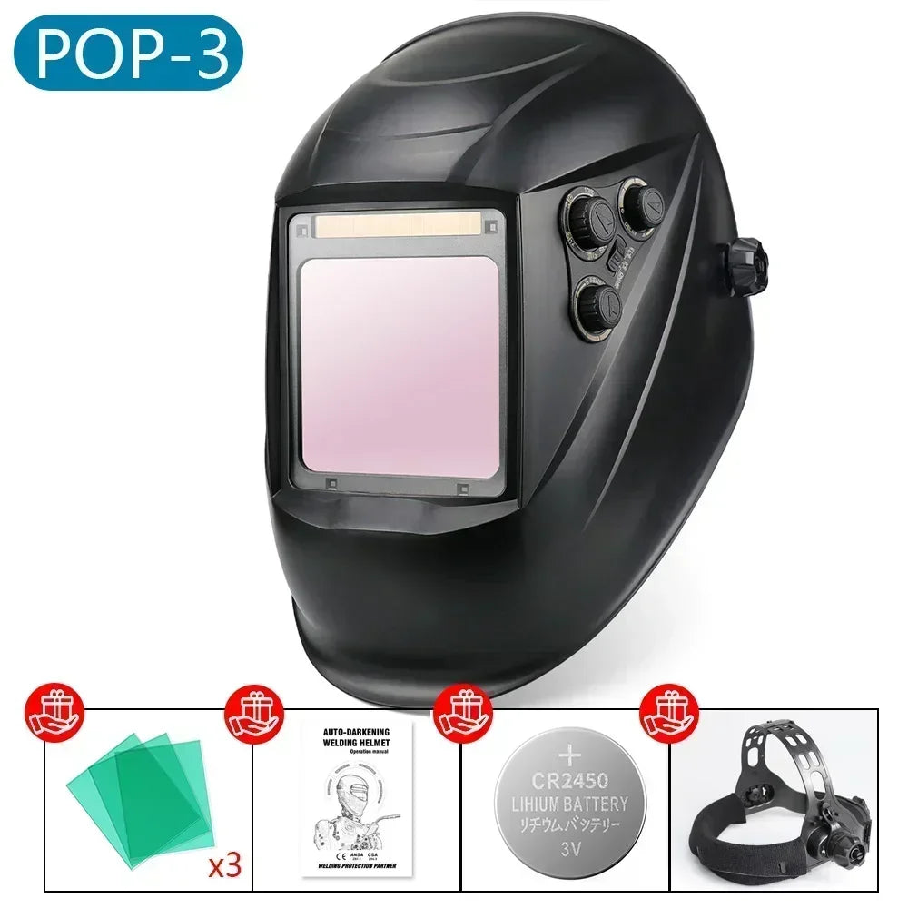 1112 Welding Helmet Automatically Darkening Soldering Welder Mask True Color Welder Cap 4 Arc Sensor for TIG MIG MMA goggles