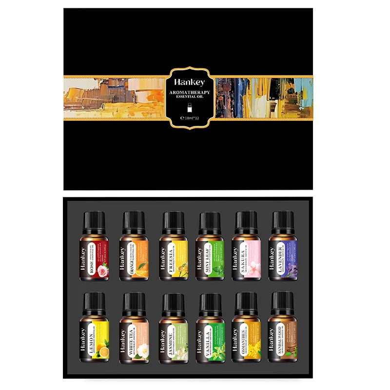 10ml Essential Oil Aromatherapy Gift Box Air Humidifier Household Water-soluble Lavender Rose Eucalyptus White Peach Oolong