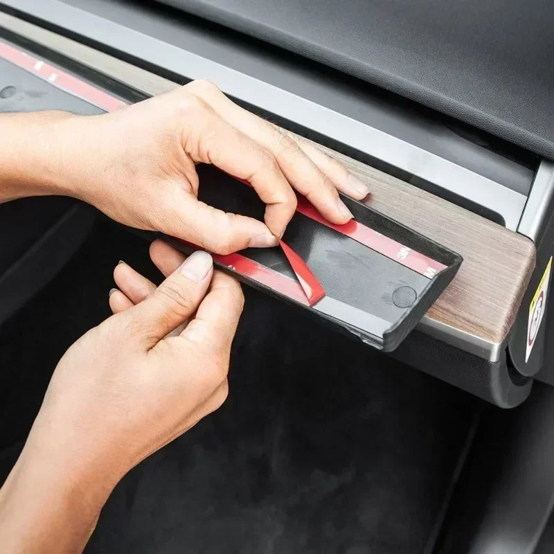 Car Door Side Trim Dashboard Cover For Tesla Model 3 Y Carbon Fiber Pattern Front Interior Dashboard Central Control Trim Strip