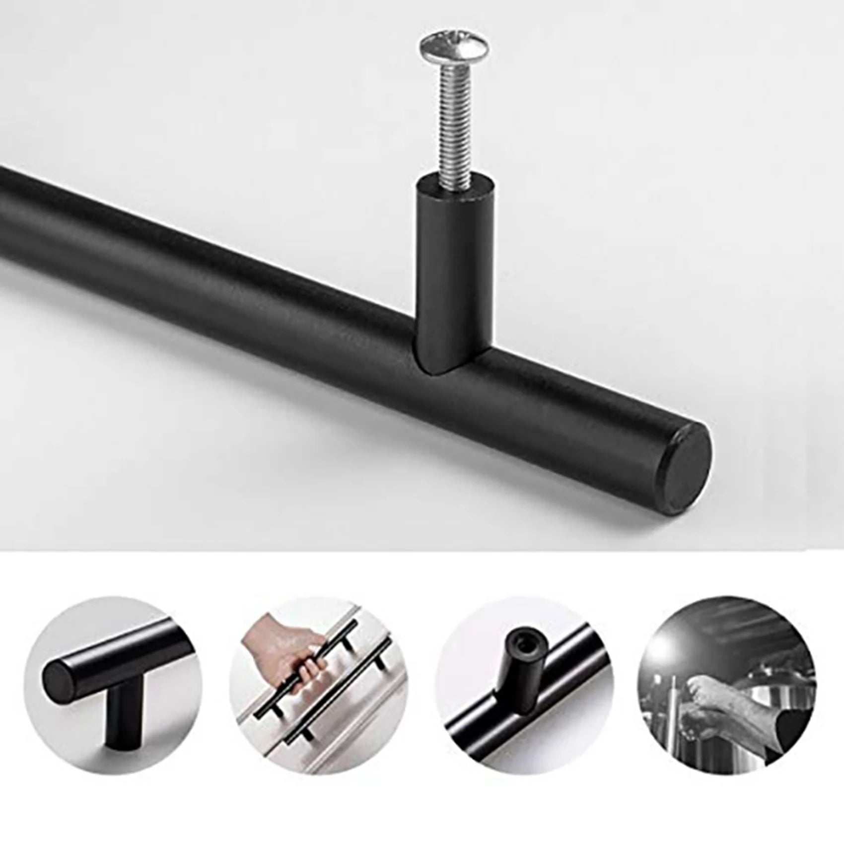 KYCOR-50 Pack 5 Inch Cabinet Pulls Matte Black Stainless Steel Kitchen Cupboard Handles Cabinet Handles 5 Inch Length
