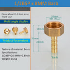 Brass Pipe Fitting 6/8/10/12/14/16mm Hose Barb Tail 1/8" 3/8" 1/4" BSP Male Connector Joint Copper Coupler Adapter