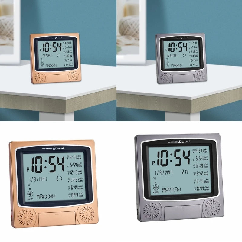 Desk Clock Islamic Azan Alarm Clock Desktop Prayer Reminder Clock HA-4010 Bedside Decorative Living Room Home Decoration