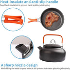 1PCS Camping Cookware Kit Outdoor Cooking Set Aluminum Pot Equipment Travel Tableware Kitchen for Hiking Picnic BBQ