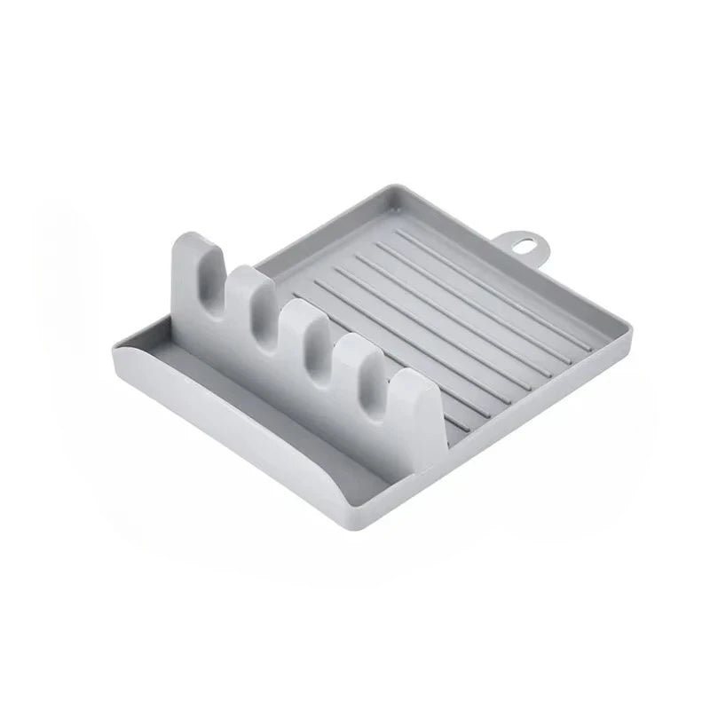 Multifunctional Kitchen Worktop Organiser: Spatula and Lid Holder, Ladle Rest and Chopstick Holder, Cabinet Shelf – 1-Piece Set