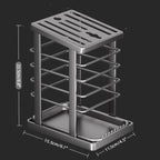 Kitchen Knife Holder Countertop Knife Tool Storage Rack With Drain Tray Multi-function Knife Holder Storage Rack Dish Rack