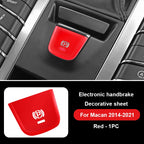 Car Handbrake Parking P Button Sequins Decoration Cover Trim For Porsche Cayenne Panamera 2017-2024 Macan 2014-2021 Accessories