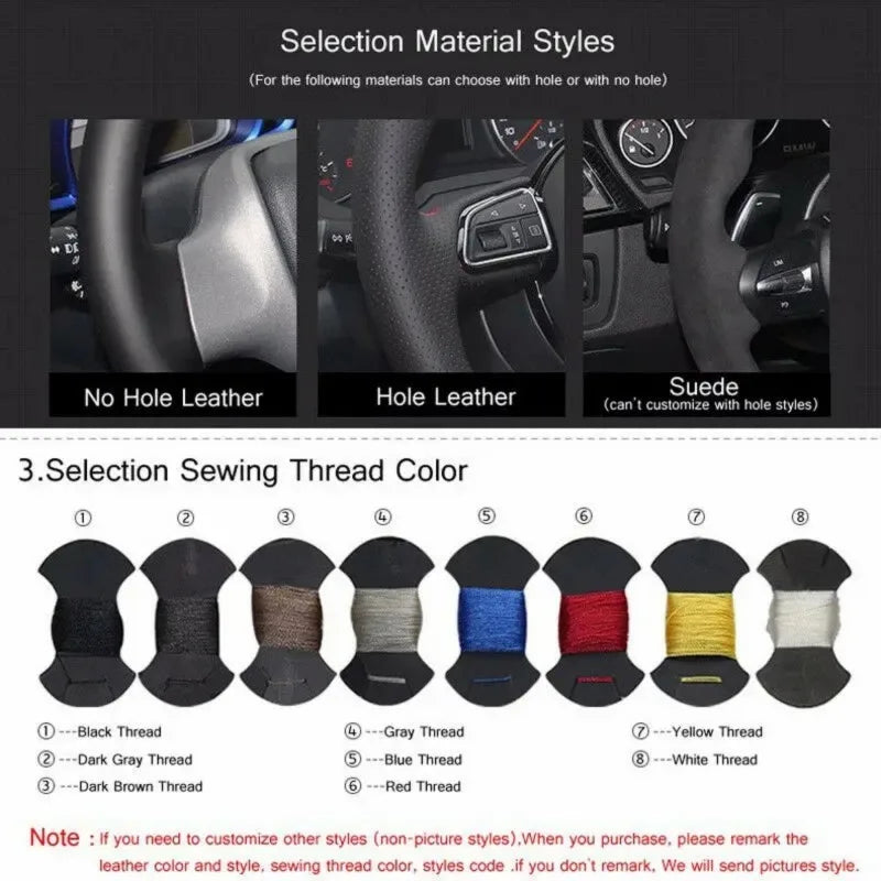 Braid Genuine Leather Car Steering Wheel Cover  for Volkswagen VW Golf R MK7 Golf 7 GTI VW Polo Scirocco 14-16 DIY Car Interior