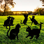 HelloYoung Add a Touch of Whimsy to Your Garden with this Adorable Metal Cat Fence Decoration for Garden Party Decor