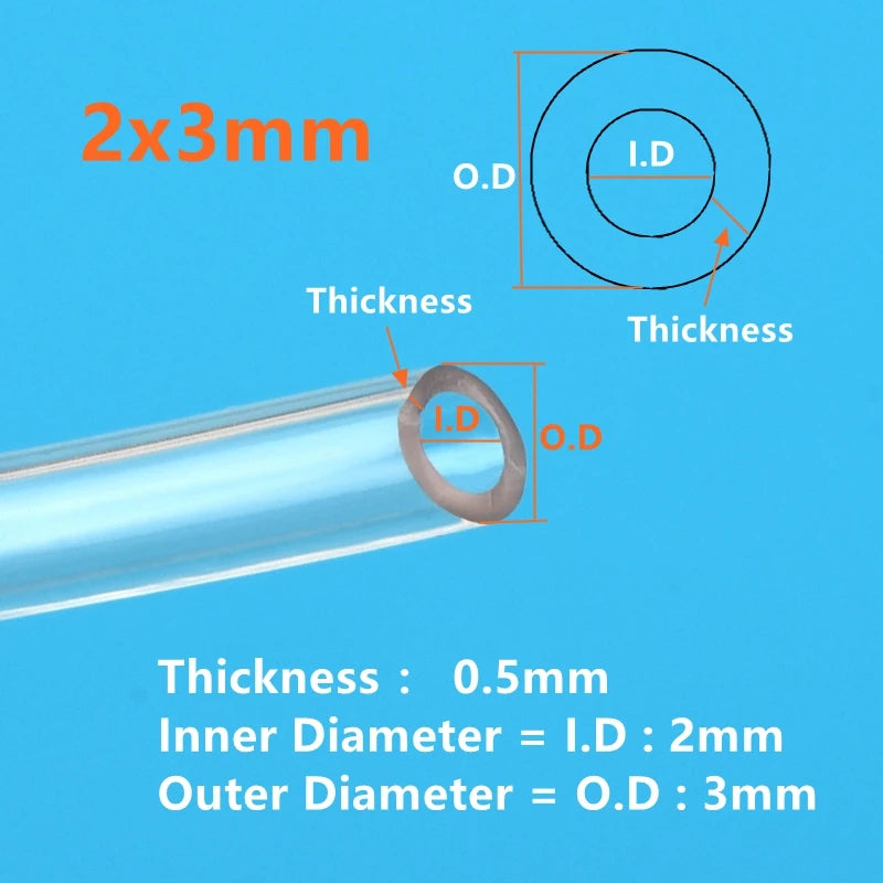 1/5/10M Food Grade Transparent Silicone Rubber Hose ID 0.3 0.5 0.7 0.8 1 1.2 1.5 1.6 1.8 2 2.5mm Flexible Nontoxic Silicone Tube