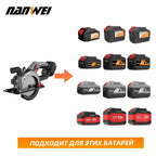 NANWEI 6" cordless brushless circular saw Rechargeable woodworking portable electric saw cutter circular saw