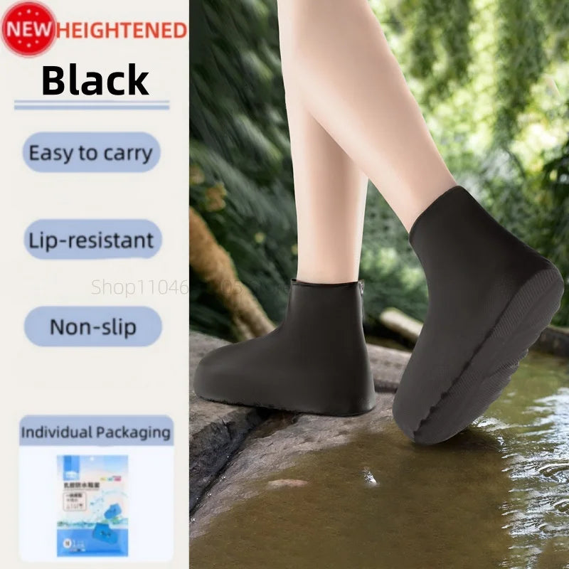 New Thickened Silicone Shoe Covers WaterProof Rubber Rain Boot Covers Reusable Non-slip Rain Shoes Outdoor Rain Gear Accessories