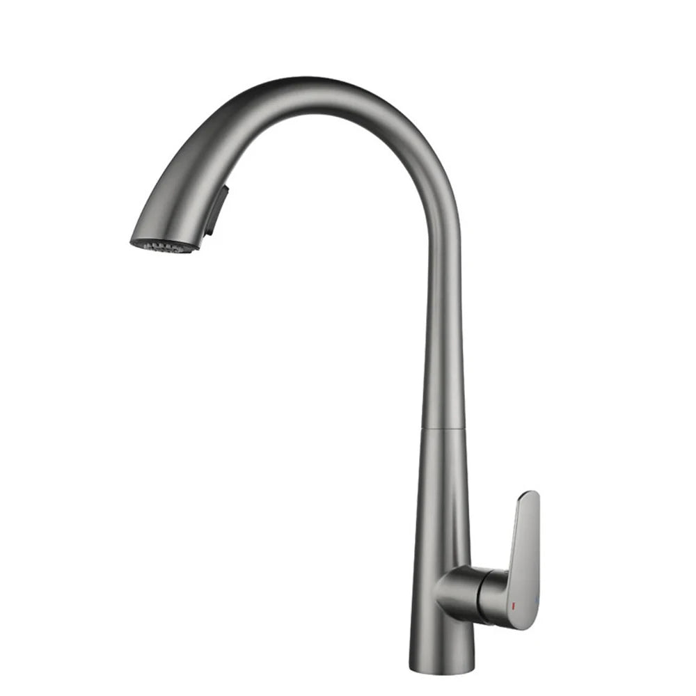Kitchen Mixer Faucet Stainless Steel Material White ,Black ,Gun Grey ,Brushed Grey And Golden Color Hose 60cm Pull Out