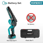 Yofidra 8 Inch Brushless Electric Chainsaw Cordless Rechargeable Woodworking Garden Pruning Saw Tool For Makita 18V Battery Pin