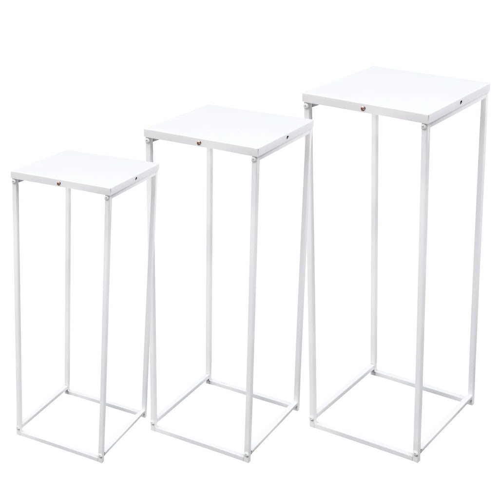 3Pcs Metal Flower Stand Plant Stand High Square Rack Wedding Living Room & Patio Decor