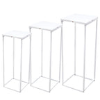 3Pcs Metal Flower Stand Plant Stand High Square Rack Wedding Living Room & Patio Decor