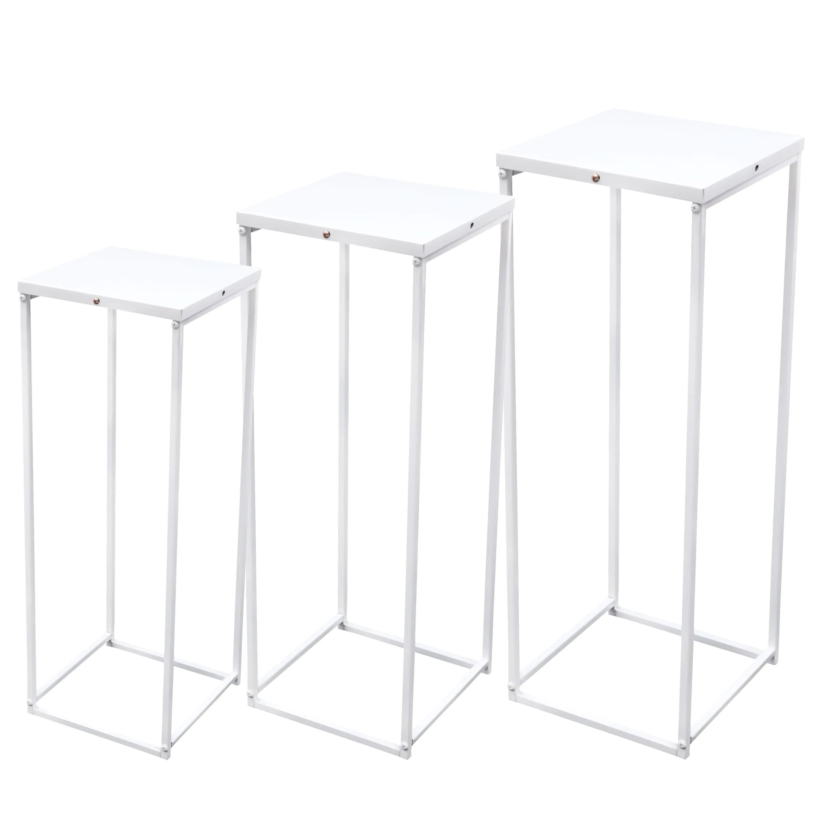 3Pcs Metal Flower Stand Plant Stand High Square Rack Wedding Living Room & Patio Decor