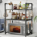 1 Kitchen Microwave Storage Rack, Saving Storage Area for Kitchen Countertops, Utensil Storage Shelves, and Kitchen Accessories