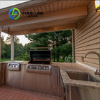 customize Outdoor Kitchen Cabinets Modular Design Weather Resistant Stainless Steel BBQ Island with Sink and Burners