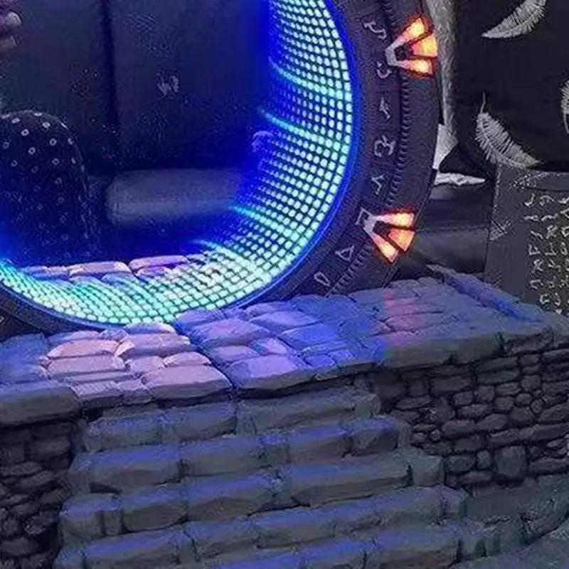 Star Gate Light Mirror Table Decoration LED Atlantis Universe Cosplay Prop Anime Collectable Home Ornament Sculpture Model Gift