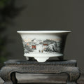 2025 Yixing Purple Sand Flowerpot Ceramic Hand-Made Landscape Bonsai Pot Chinese Style Classical Flower Pot Home Decor 1PCS