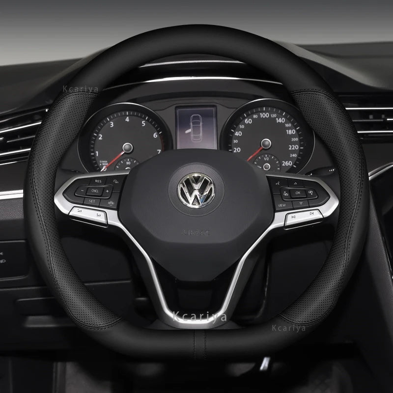 For VW Volkswagen MK2 MK3 MK4 MK5 MK6 MK7 MK8 GOLF 5 6 7 GTI POLO R, New Type Microfiber Leather Car Steering Wheel Cover