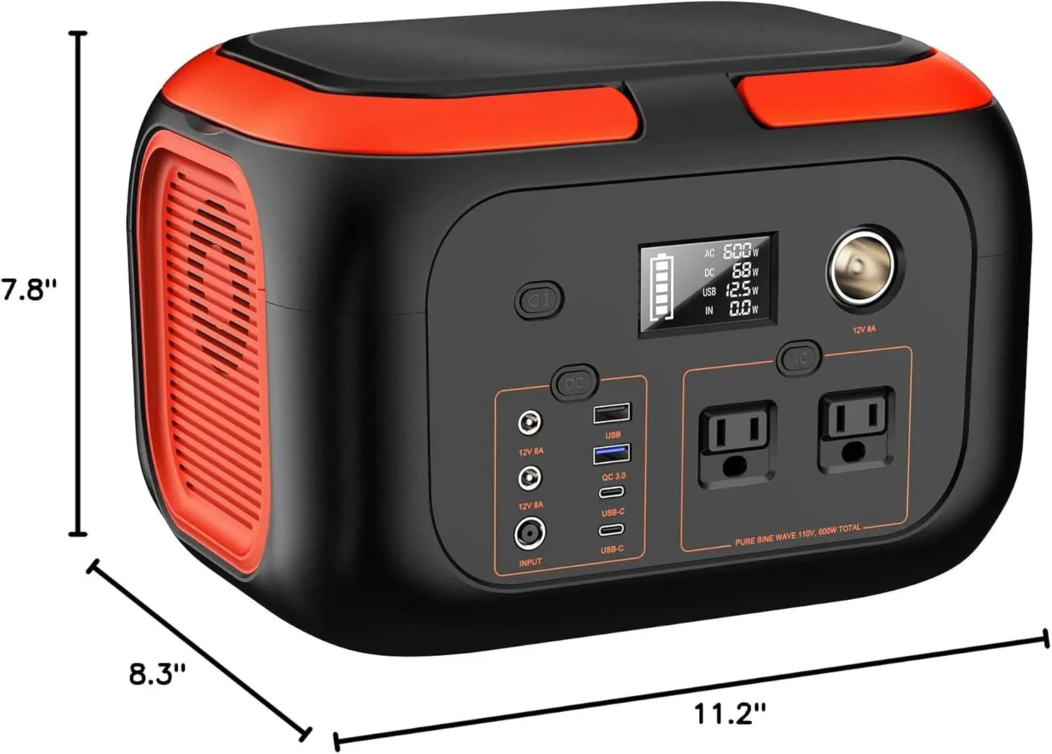 Portable Power Station: 600W/300W/200W Solar Generator for Camping & Home