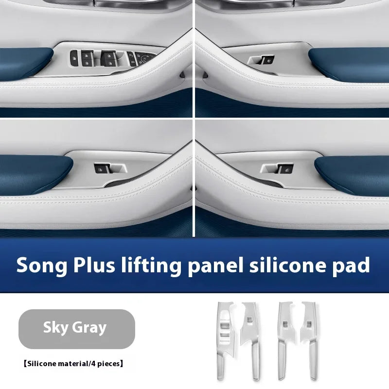 Fit For BYD Song Plus EV DMI 2020-2025 Central Control Panel Protective Pad Wireless Charging Silicone Pad Water Cup Holder Trim