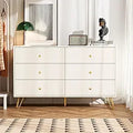 Black Dresser for Bedroom, Modern 7 Drawer Dresser with Gold Handles and Metal Legs, Black and Gold Dressers & Chest of Drawers