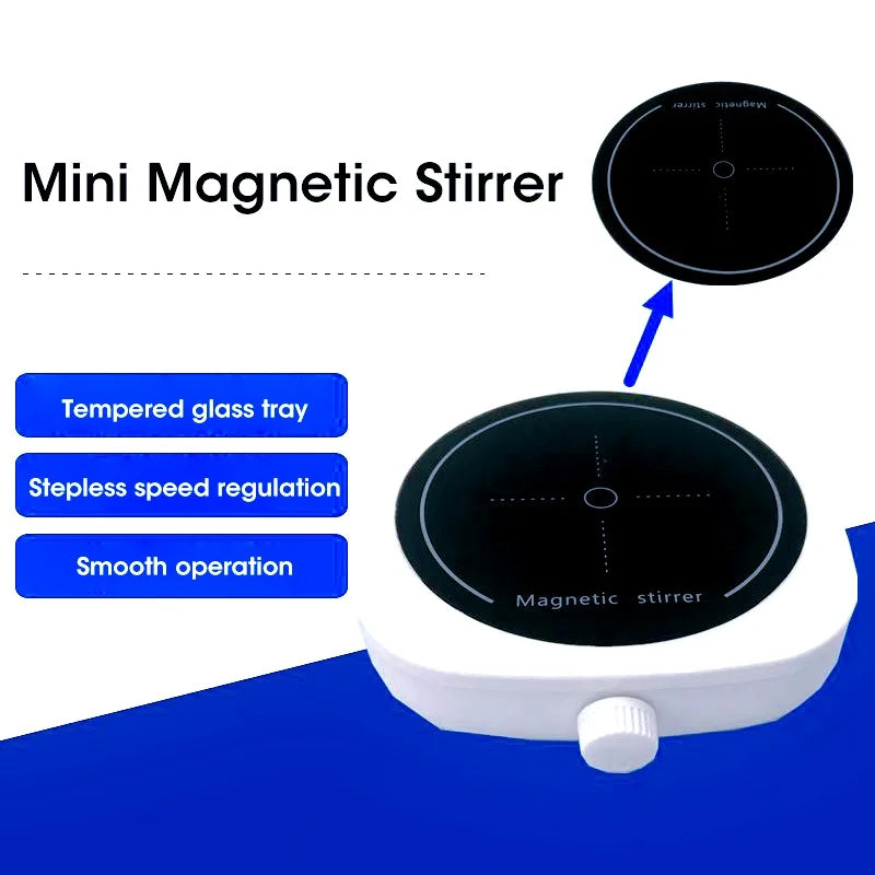 Magnetic stirrer, kitchen liquid mixing mini laboratory stirrer, portable stirring rod stirring plate 4000RPM, 1L capacity