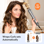 5-in-1 Hair Dryer Airstyler Ion Multistyler Hot Air Brush, 110,000 rpm with 32 mm Automatic Curling Iron, Straightener