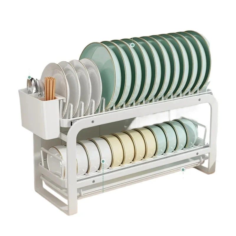 Narrow Dish Storage Rack Multi-Function Organizer Space-Saving Dish Drainer for Small Kitchens Efficient Dish Stand