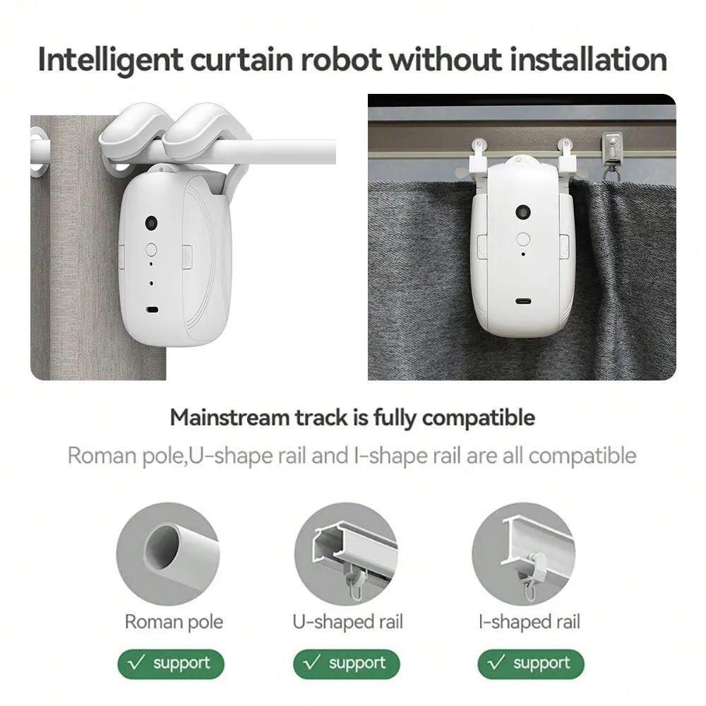 Wifi 3 in 1 Smart Curtain Motor Opener Aluminum Motorized Curtain System Automatic Electric Curtain Track