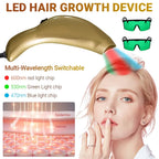 LED Triple Light Scalp Care Growth Hair Regrowth Device Anti Hair Loss Machine Thinning Scalp Stress Relief Follicle Activation