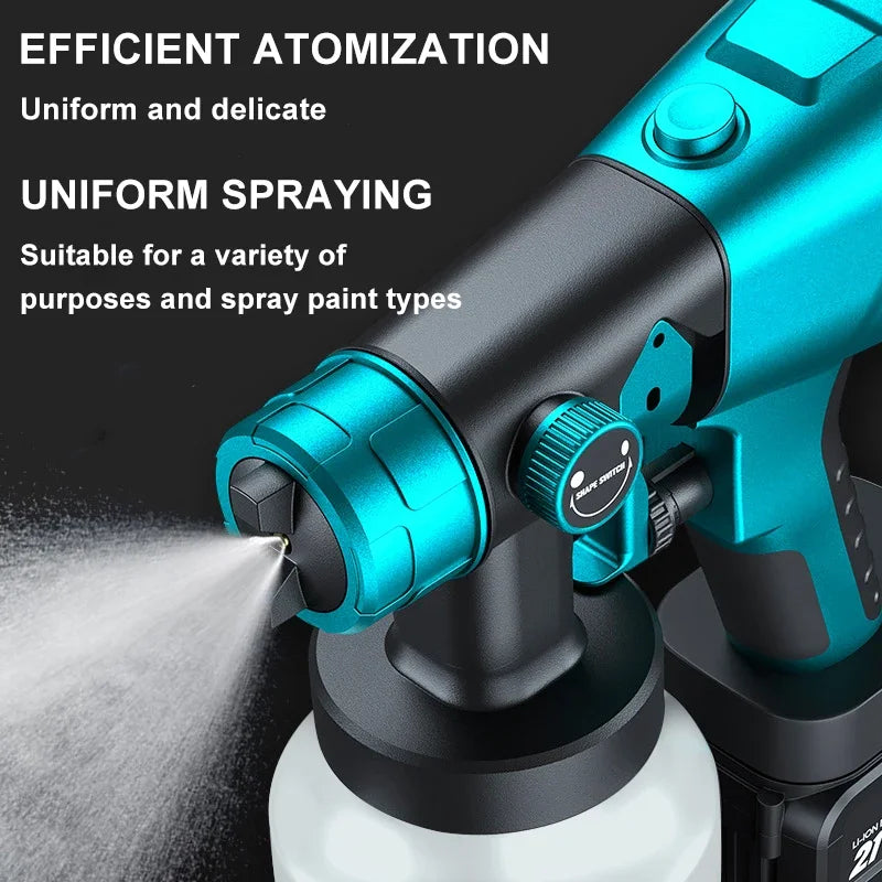 1500W Electric Cordless Spray Gun HVLP Paint Sprayer For Makita 18V Battery Furniture Coating Airbrush For Dewalt 20V Battery