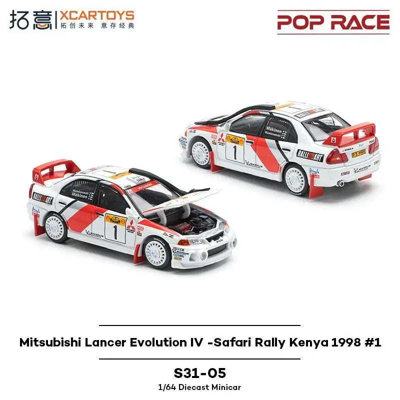 POP RACE1/64 Mitsubishi Supercar Collection Ornament Lancer Evolution IV Alloy Racing Model