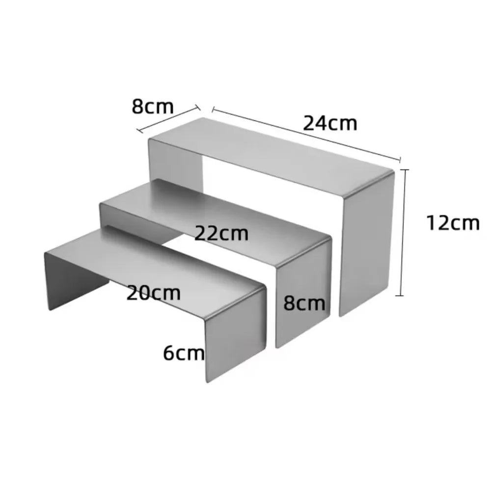 Purse Display Stand 3pc/set Stainless Steel Risers Display Stand,  Risers for Display Perfume Handbag Shoe Display Holder Stands