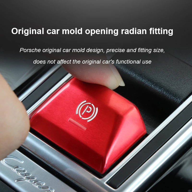 Car Handbrake Parking P Button Sequins Decoration Cover Trim For Porsche Cayenne Panamera 2017-2024 Macan 2014-2021 Accessories