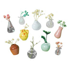 3-14pcs Set Mini Ceramics Vase Fridge Magnets Label Mini Bonsai Magnet Button Potted Simulation Flower Vase Refrigerator Message