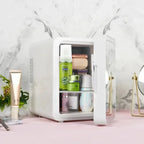 4L Mini Refrigerator Car Cosmetics Skincare LED Mirror Household Refrigerator Small Freezer Refrigeration Noise Reduction Portal