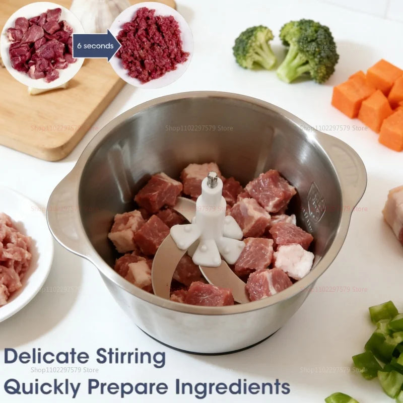 Electric Meat Grinders 5L Food Crusher 304 Stainless Steel Multifunctional Baby Food Processor Powerful Motor Kitchen Blender