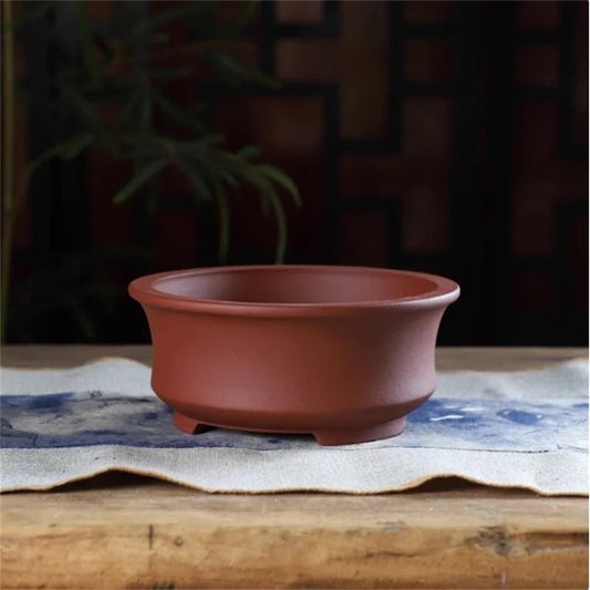 Ceramic Bonsai Pot, Bowl Pot, 4 Color,Round Flower Pot, Home Decoration