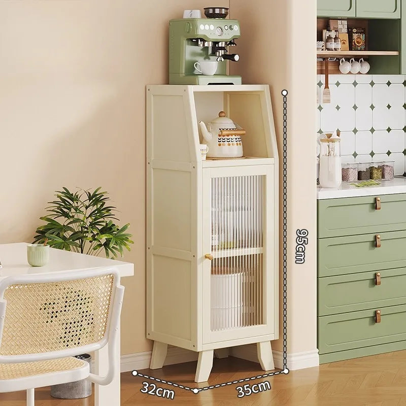 Compact Wall-Mounted Kitchen Side Cabinet Coffee Machine Storage Rack Small Cupboard for Space-Saving Organization