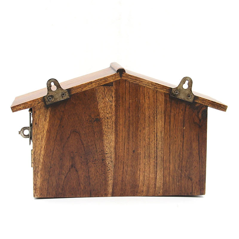 Outdoor Wooden Post Box Letter Mailbox Lockable Wall Mounted Mailbox Secure Letterbox Suggestion Box Garden Decoration