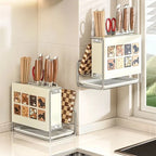 JUSTINLAU Kitchen Multifunctional Storage Rack Countertop Knife Holder Chopstick Cutting Board Holder Integrated Storage Rack