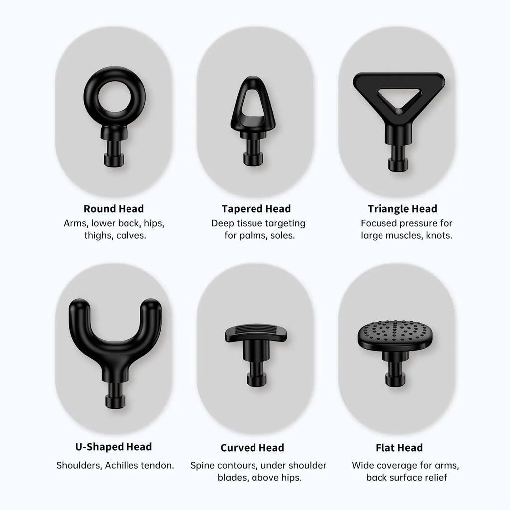 Cordless Dual Head Percussion Massage Gun with Detachable Extension Handle Deep Tissue Back Massager for Hard to Reach Muscle