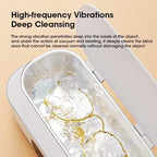 Mini Ultrasonic Household Cleaner High-Frequency Vibration Tool for Glasses Jewelry Tableware Deep Cleaning