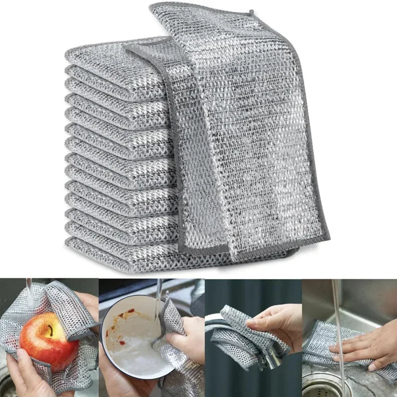 Microfiber Cleaning Cloths Kitchen Metal Cloth Towels Clean Food Frets Microfiber Napkins for Kitchen Stainless Steel Cloth